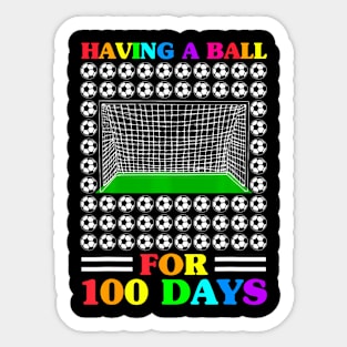 100 Days of School Teacher 100th Day Soccer For Boys Sticker